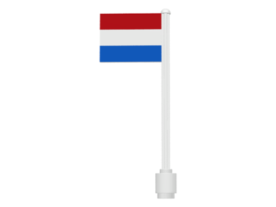 Lego Flag on Flagpole, Straight with Netherlands Pattern (Stickers)