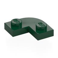 Lego Plate Round Corner 2 x 2 with 1 x 1 Cutout / Dark Green