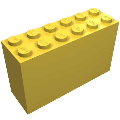Lego Brick 2 x 6 x 3 / Yellow