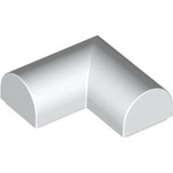 Lego Brick Curved 2 x 2 x 2/3 Double, Corner, No Studs / White