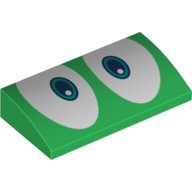 Lego Brick Curved 2 x 4 x 2/3 No Studs with Blue Eyes Print
