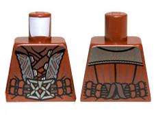 Lego Torso LotR Vest with Silverwork, Large Double Belt and Buckle Pattern / Reddish Brown
