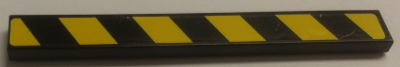 Lego Tile 1 x 8 with Black and Yellow Danger Stripes Pattern Model Right Side (Sticker) - Set 8491