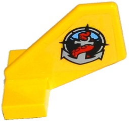 Lego Tail Shuttle, Small with Deep Sea Logo with Silver Anchor and Red Tentacle Pattern on Left Side (Sticker) - Set 60092 / Yellow