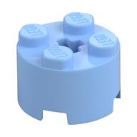 Lego Brick Round 2 x 2 with Axle Hole / Bright Light Blue
