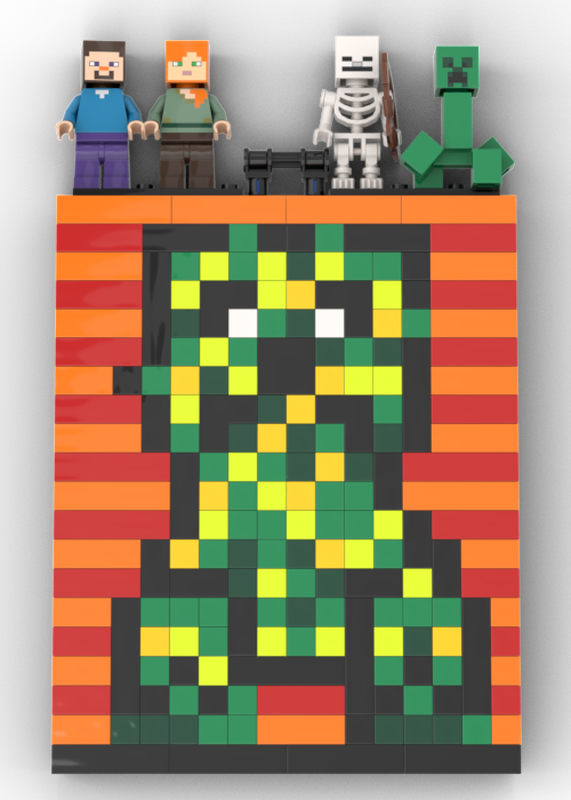 Lego Creeper poster with Minifigures