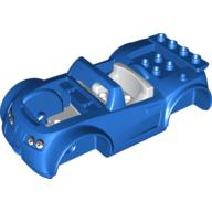 Lego Duplo Toolo Car Chassis Assembly with Blue Body and White Interior / Blue