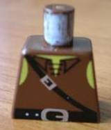 Lego Torso Castle Dark Forestman Tie Shirt and Black Crossbelt Pattern / Brown