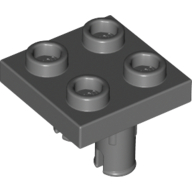 Lego Plate 2 x 2 with 2 Pins / Dark Bluish Gray