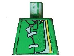 Lego Torso Racers Jacket with Straps, White & Yellow Stripes Pattern / Green