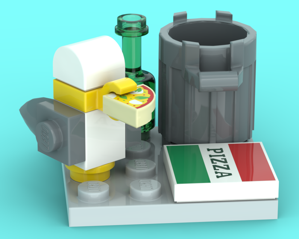 Lego Seagull with Garbage
