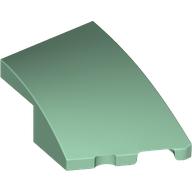 Lego Brick Wedged, Curved 3 x 2 with Stud Notch Right / Sand Green
