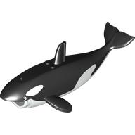 Lego Animal, Killer Whale / Orca with White Bottom print / Black