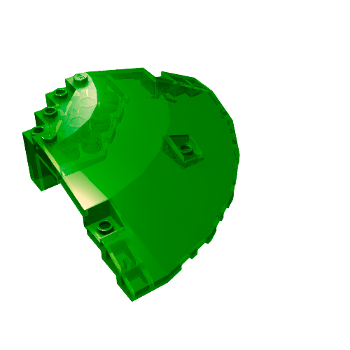 Lego Panel 10 x 10 x 2 1/3 Quarter Saucer Top / Trans-Green