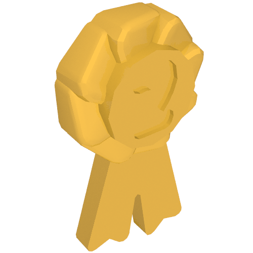 Lego Equipment Animal Grooming Kit Award Ribbon with Number 2 / Pearl Gold
