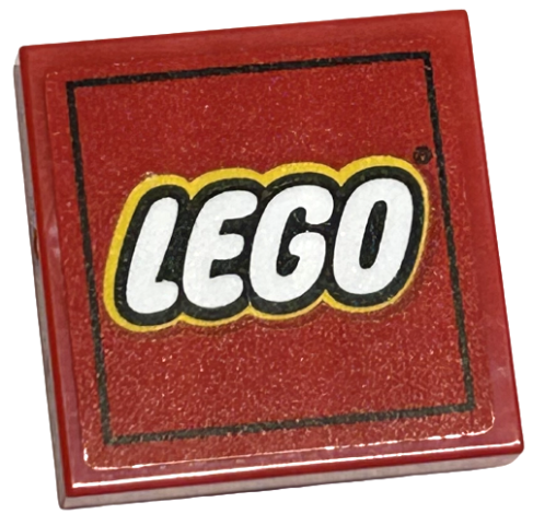 Lego Tile 2 x 2 with LEGO Logo on Red Background Pattern (Sticker) - Sets 40145 / 40305 / 40429 / 40528 / 40574 and Gear 40359 / Red