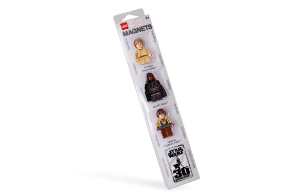 Lego Star Wars Magnet Set: Darth Maul, Anakin and Naboo Fighter Pilot