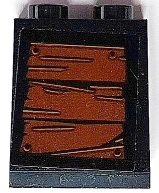 Lego Slope 65 2 x 2 x 2 with Bottom Tube with Reddish Brown Wooden Boards Pattern 3 (Sticker) - Set 70425