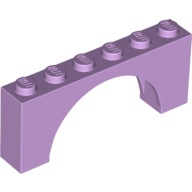 Lego Brick Arch 1 x 6 x 2 - Thin Top without Reinforced Underside [New Version] / Lavender