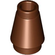 Lego Cone 1 x 1 [Top Groove] / Reddish Brown