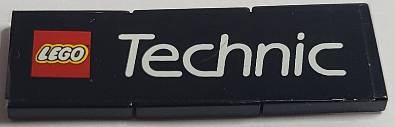 Lego Stickered Assembly 6 x 2 with White 'LEGO Technic' Logo on Black Background Pattern (Sticker) - Set 8440