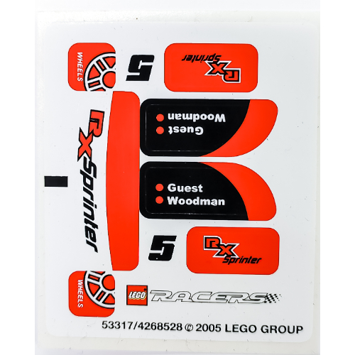 Lego Sticker Sheet for Set 8655-1