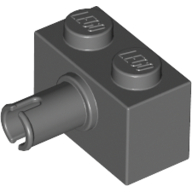 Lego Brick Special 1 x 2 with Pin / Dark Bluish Gray