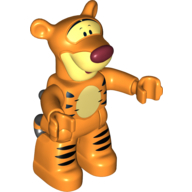 Lego Duplo Figure with Black Tiger Stripes Print (Tigger) / Orange