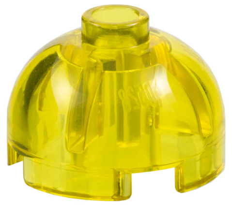 Lego Brick, Round 2 x 2 Dome Top / Trans-Yellow