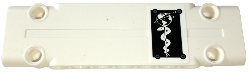 Lego Technic, Panel Plate 3 x 11 x 1 with Earth and Rod of Asclepius Snake Logo on Black Background Pattern (Sticker) - Set 42158