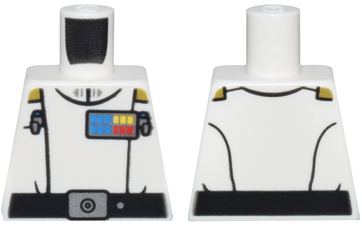 Lego Torso SW Imperial Officer 19 Pattern (Admiral Thrawn) / White