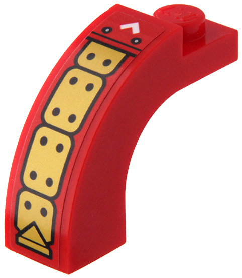 Lego Arch 1 x 3 x 2 Curved Top with Gold Plates and Black Dots Pattern (Sticker) - Set 80012