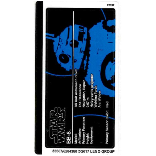 Lego Sticker Sheet for Set 75187-1 / [No Color/Any Color]