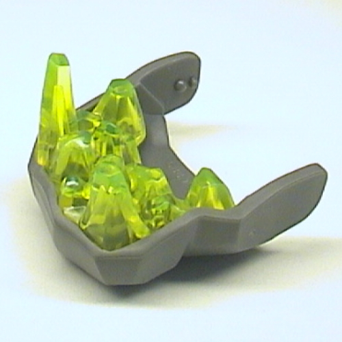 Lego Creature Body Part, Rock Monster King Jaw Lower with Trans-Neon Green Teeth