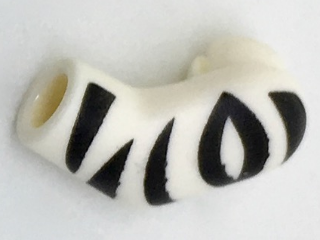 Lego Arm, Left with Black Zebra Stripes Pattern / White