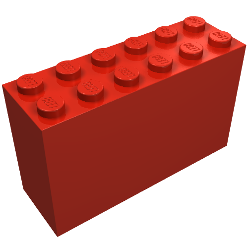 Lego Brick 2 x 6 x 3 / Red