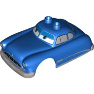 Lego Duplo Car Body, 2 Top Studs, with Cars Doc Hudson Hornet Print