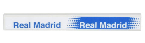 Lego Tile 1 x 8 with White 'Real Madrid' on Blue Background and Blue 'Real Madrid' Pattern (Sticker) - Set 10299