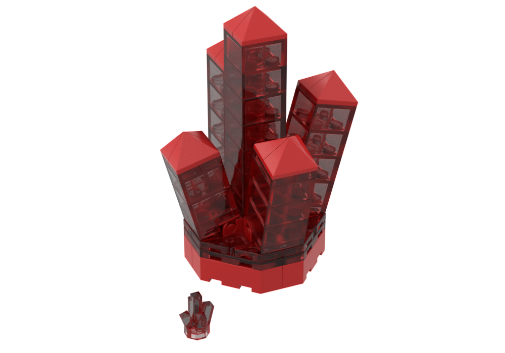 Lego Upscaled Rock Crystal With 5 Points in Trans Red