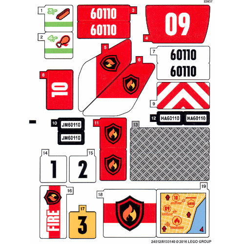 Lego Sticker Sheet for Set 60110-1 / [No Color/Any Color]