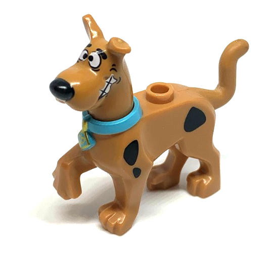 Lego Dog, Great Dane Scooby-Doo Walking with Medium Azure Collar, Chattering Teeth Pattern