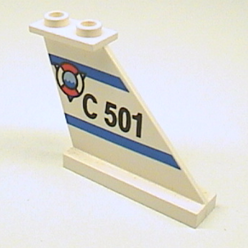 Lego Tail 4 x 1 x 3 with 'C 501' & Life Preserver Ring on Right Side Print