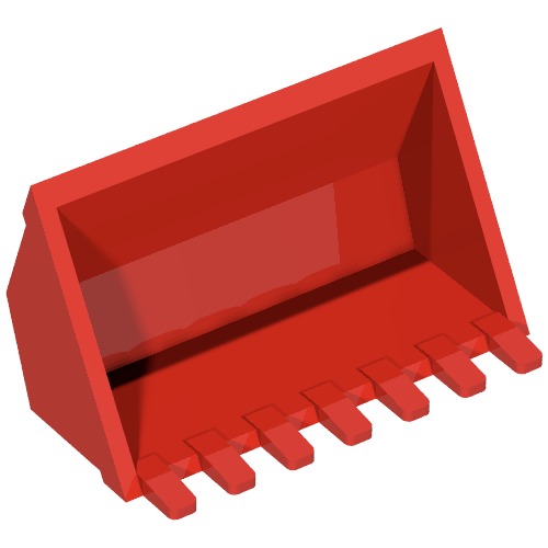 Lego Construction Vehicle Bucket 3 x 6, 9 Hinge Teeth / Red