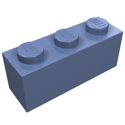 Lego Brick 1 x 3 / Sand Blue