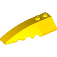Lego Brick Wedged, Curved 6 x 2 Left, Inner Ridges / Yellow