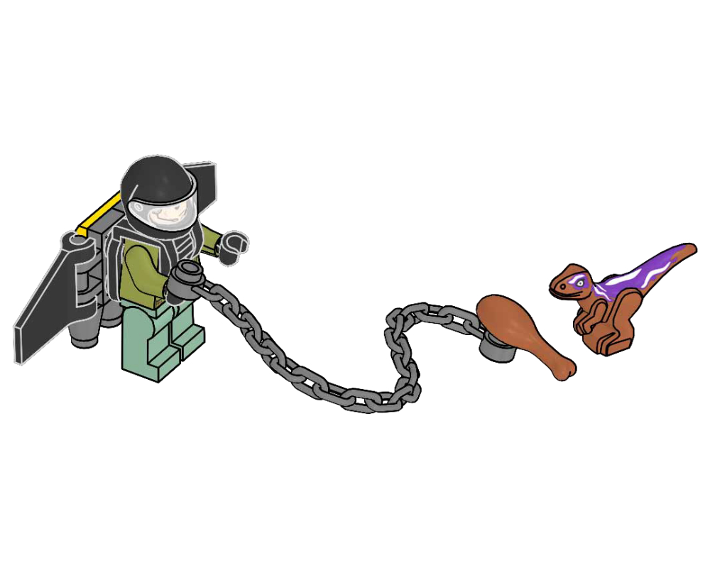 Lego Wildlife Guard and Raptor