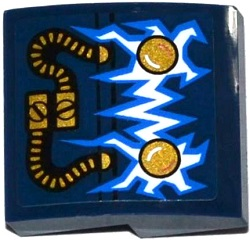 Lego Slope, Curved 2 x 2 x 2/3 with Electric Terminals and White and Blue Sparks Pattern (Sticker) - Set 70754