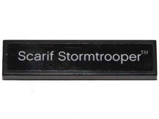 Lego Tile 1 x 4 with 'Scarif Stormtrooper' Pattern (Sticker) - Set 40176 / Black
