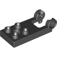 Lego Duplo Plate 2 x 3 with 4 Studs and Hinge / Black