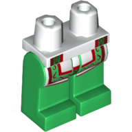Lego Hips and Green Legs with White Robe Tails with Ornate Red and Green Trim Print / White
